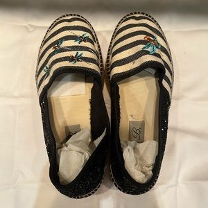 Diane B embroidered dragonfly espadrille size US6.5 Made in Italy